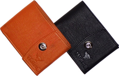 

WALLETO Unisex 100% Genuine Leather Business Card, Personal Id,Credit Card, Driving Licence Card Holder Cum Mini Money Wallet (No.3Combo_Wall_01_and_11), Slots Space for 8 Card Holder(Set of 2, Multicolor)