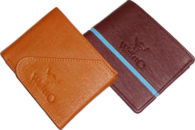 

WALLETO Unisex 100% Genuine Leather Business Card, Personal Id,Credit Card, Driving Licence Card Holder Cum Mini Money Wallet (No.5Combo_Wall_08_and_07), Slots Space for 8 Card Holder(Set of 2, Multicolor)