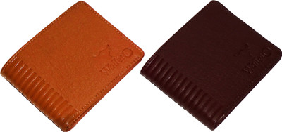 

WALLETO Unisex 100% Genuine Leather Business Card, Personal Id,Credit Card, Driving Licence Card Holder Cum Mini Money Wallet (No.1Combo_Wall_09_and_Wall_10), Slots Space for 8 Card Holder(Set of 2, Multicolor)
