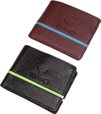 

WALLETO Unisex 100% Genuine Leather Business Card, Personal Id,Credit Card, Driving Licence Card Holder Cum Mini Money Wallet (No.7Combo_Wall_08_and_03), Slots Space for 6 Card Holder(Set of 2, Multicolor)