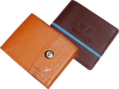 

WALLETO Unisex 100% Genuine Leather Business Card, Personal Id,Credit Card, Driving Licence Card Holder Cum Mini Money Wallet (No.1Combo_Wall_08_and_01), Slots Space for 8 Card Holder(Set of 2, Multicolor)
