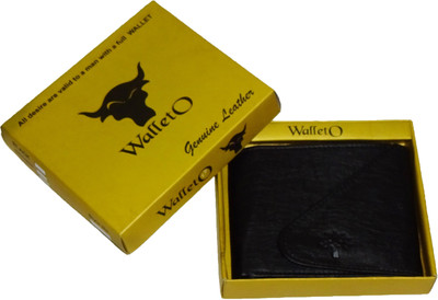 

WALLETO Unisex 100% Genuine Leather Business Card, Personal Id,Credit Card, Driving Licence Card Holder Cum Mini Money Wallet (No.7Wall_12), Slots Space for 6 Card Holder(Set of 1, Black)
