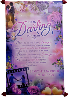 

Saugat Traders Love Scroll Card Greeting Card(Purple, Pack of 1)