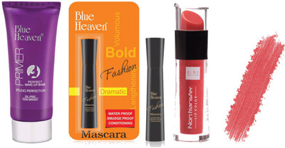 

Blue Heaven Studio Perfection Primer, Fashion Mascara & Non Transfer Lip Color (Scarlet Red 01)(Set of 3)