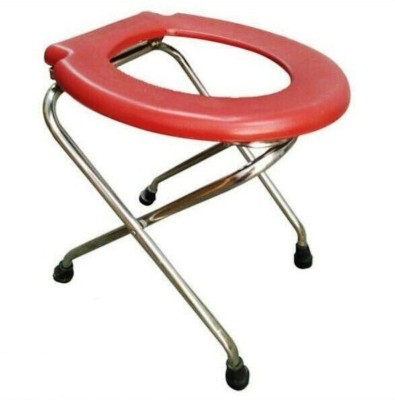 

NEOSAFE STAINLESS STEEL COMMODE STOOL ROUND Commode Chair(Red)