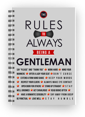 

Inkalabh A5 Notebook(Rules of Being a Gentleman, Multicolor)