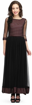 KARMIC VISION Women Maxi Black Dress