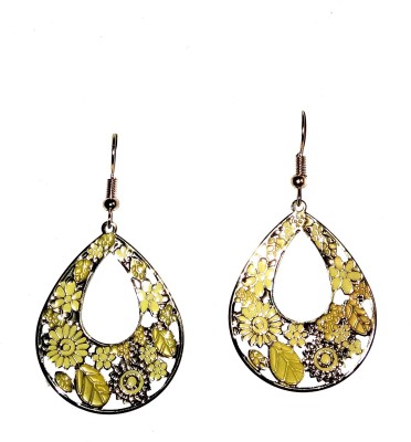 Shrungarika fashionable Yellow Alloy Drops & Danglers