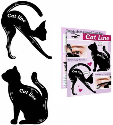 

Siempre21 2 in 1 Cat Eyeliner Stencil, Smoky Eyeshadow Applicators, Professional Multifunction Guide Template Eyebrow Stencil(2)