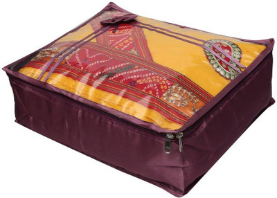 

Addyz Transparent Large Satin Saree Cover Salwar Suit Kamiz Cover Storage Bag(Purple)