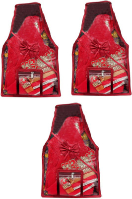 

Addyz Pack of 3 Pieces Front Side Transparent Premium Satin Blouse Cover(Maroon)