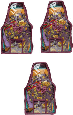 

Addyz Pack of 3 Piece Front Side Transparent Premium Satin Blouse Cover(Purple)