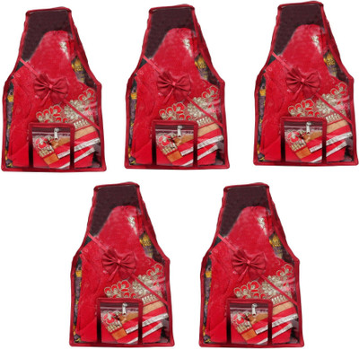 

Addyz Pack of 5Pieces Front Side Transparent Premium Satin Blouse Cover(Maroon)