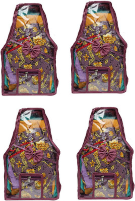 

Addyz Pack of 4 Piece Front Side Transparent Premium Satin Blouse Cover(Purple)