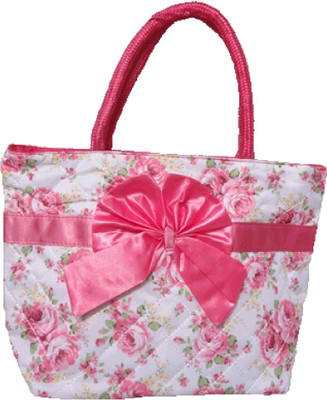 

churo Hand-held Bag(White, Pink), Pink;white