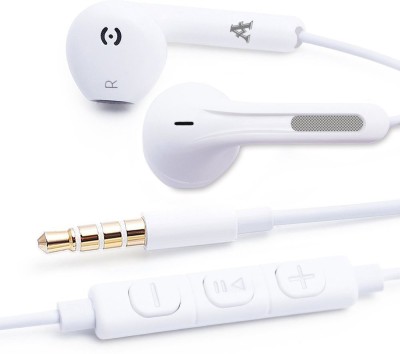 VibeX ™ Earphones/Headphones/Earbuds/Headsets with Remote Control and Mic Wired Headset(White, In the Ear)