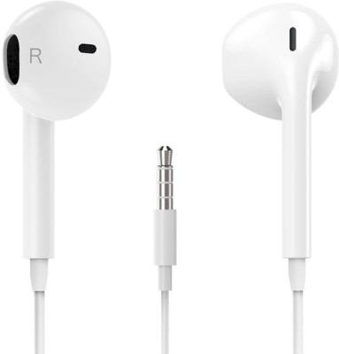 VibeX ® Best Wired In-Ear Earbud Headphones with Mic & Remote Control, Comfortable Earphones Wired(White, In the Ear)