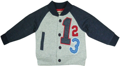 

Mini Klub Full Sleeve Printed Baby Boys Jacket, Grey marl
