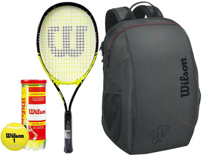 

Wilson All Tennis Kit (Energy XL 3 Tennis Racquet for Adults + Championship Tennis Ball, pack of 3 + Team Tennis Racquet bag) Tennis Kit