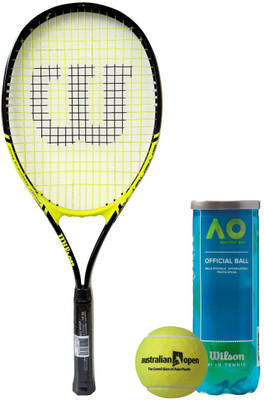 

Wilson Racquet and Ball Tennis Kit (Energy XL 3 Tennis Racquet for Adults + Australia Open Tennis Ball, pack of 3) Tennis Kit