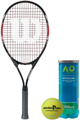 

Wilson Racquet and Ball Tennis Kit (Fusion 3 Tennis Racquet for Adults + Australia Open Tennis Ball, pack of 3) Tennis Kit