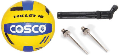 

Cosco Combo of Three, One 'Volley 18' , One 'Double Action' Pump And Two Needle- Volleyball Kit