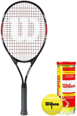 

Wilson Racquet and Ball Tennis Kit (Fusion 3 Tennis Racquet for Adults + Championship Tennis Ball, pack of 3) Tennis Kit