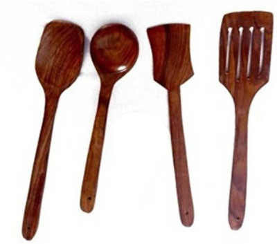 MartCrown Wood Ladle(Pack of 4)