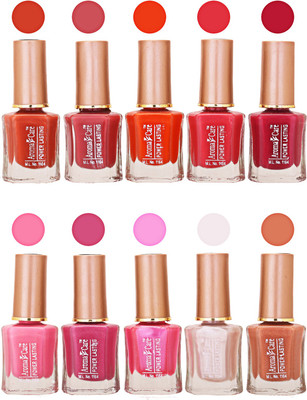 

Aroma Care Power Lasting Nail Polish (Pack Of 10) Multicolor Multicolor Set-206-214(Pack of 10)