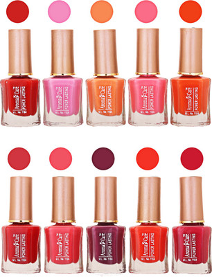 

Aroma Care Power Lasting Nail Polish (Pack Of 10) Multicolor Multicolor Set-204-208(Pack of 10)