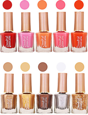 

Aroma Care Power Lasting Nail Polish (Pack Of 10) Multicolor Multicolor Set-204-211(Pack of 10)
