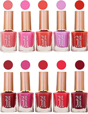 

Aroma Care Power Lasting Nail Polish (Pack Of 10) Multicolor Multicolor Set-205-210(Pack of 10)