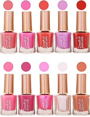 

Aroma Care Power Lasting Nail Polish (Pack Of 10) Multicolor Multicolor Set-205-214(Pack of 10)