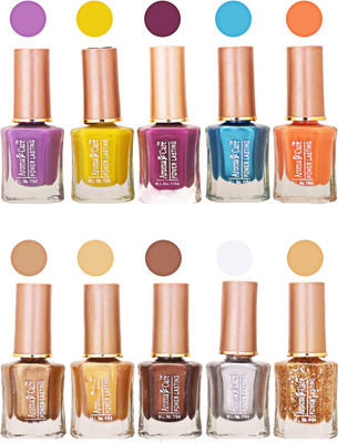 

Aroma Care Power Lasting Nail Polish (Pack Of 10) Multicolor Multicolor Set-202-211(Pack of 10)