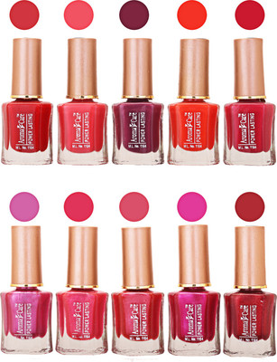 

Aroma Care Power Lasting Nail Polish (Pack Of 10) Multicolor Multicolor Set-208-213(Pack of 10)