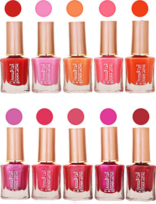 

Aroma Care Power Lasting Nail Polish (Pack Of 10) Multicolor Multicolor Set-204-213(Pack of 10)