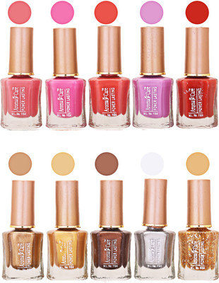 

Aroma Care Power Lasting Nail Polish (Pack Of 10) Multicolor Multicolor Set-205-211(Pack of 10)