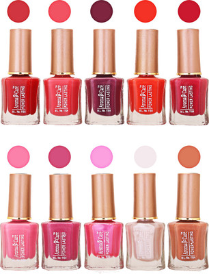 

Aroma Care Power Lasting Nail Polish (Pack Of 10) Multicolor Multicolor Set-208-214(Pack of 10)