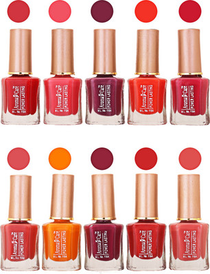 

Aroma Care Power Lasting Nail Polish (Pack Of 10) Multicolor Multicolor Set-208-217(Pack of 10)