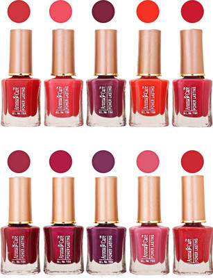 

Aroma Care Power Lasting Nail Polish (Pack Of 10) Multicolor Multicolor Set-208-215(Pack of 10)