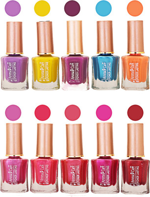 

Aroma Care Power Lasting Nail Polish (Pack Of 10) Multicolor Multicolor Set-202-213(Pack of 10)