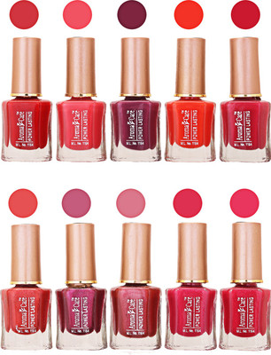 Aroma Care Power Lasting Nail Polish (Pack Of 10) Multicolor Multicolor Set-208-216(Pack of 10)