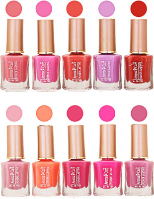 

Aroma Care Power Lasting Nail Polish (Pack Of 10) Multicolor Multicolor Set-205-218(Pack of 10)