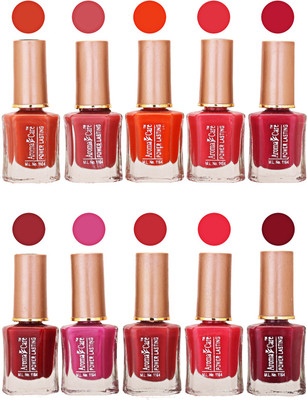 

Aroma Care Power Lasting Nail Polish (Pack Of 10) Multicolor Multicolor Set-206-210(Pack of 10)