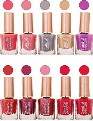 

Aroma Care Power Lasting Nail Polish (Pack Of 10) Multicolor Multicolor Set-203-207(Pack of 10)