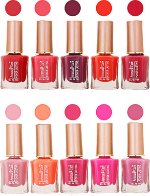 

Aroma Care Power Lasting Nail Polish (Pack Of 10) Multicolor Multicolor Set-208-218(Pack of 10)