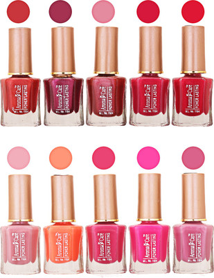 

Aroma Care Power Lasting Nail Polish (Pack Of 10) Multicolor Multicolor Set-207-218(Pack of 10)