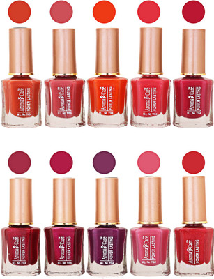 

Aroma Care Power Lasting Nail Polish (Pack Of 10) Multicolor Multicolor Set-206-215(Pack of 10)