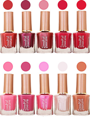 

Aroma Care Power Lasting Nail Polish (Pack Of 10) Multicolor Multicolor Set-207-214(Pack of 10)