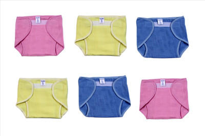 

Super Baby Pack of 6, Multicolor (9-12 Months) Cushioned Padded 100% Double Cotton Thick Cloth Washable Reusable